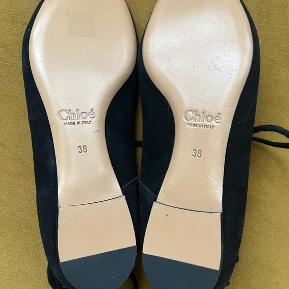 CHLOE
Black Suede Lace Up Flats - Picture 4 of 5